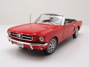 Ford MUSTANG Cabrio 1964, 5 Rosso Modellino Auto 1:18 Welly - Foto 1 di 11
