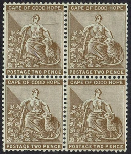 CABO DE BUENA ESPERANZA 1884 ESPERANZA SENTADO 2D BISTRE PROFUNDO */** BLOQUE WMK ANCLA - Imagen 1 de 2