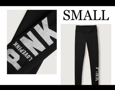 Victoria’sSecret PINK Fleece Winter Leggings Bling Logo SMALL - Image 1 of 4