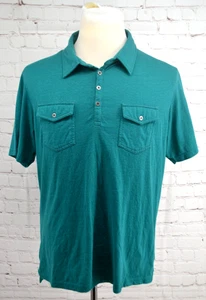 KUHL Men's Short Sleeve Polo Shirt w/ Pockets SIZE LARGE Cotton Blend GREEN - Picture 1 of 8