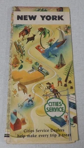 1940er Städte Service Ölgesellschaft Tankstellenkarte New York - Bild 1 von 2