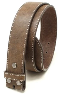 Leather Belt Strap with Vintage Distressed Texture and Colored Stitching 1.5"... - Picture 1 of 5
