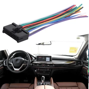 Black Car Radio Wire Harness 20pin Audio Cable High Universality Fitment - Picture 1 of 14