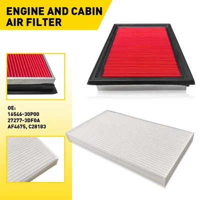 Filtro de aire de motor y cabina 2 piezas apto para Nissan Sentra 2013-2019 1,8 L 2017-2019 1,6 L Foto 1 de 4