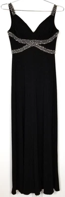 Cachet Women Embellished Evening Maxi Dress Sz 6 Black Empire Waist Y2K Prom - Image 1 of 4