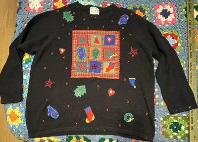 Suéter Stitches in Time Pullover Manga Larga Colorido Navidad Vacaciones Talla 2X Foto 1 de 4