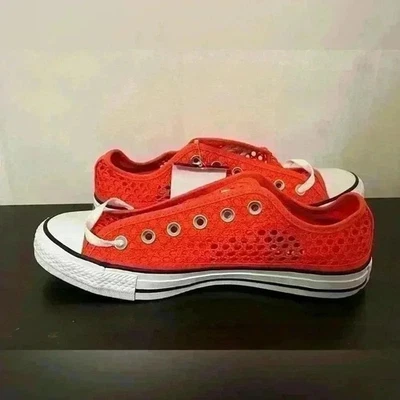 Zapatillas bajas Converse All Star rojas de ganchillo para mujer talla n8,5 Foto 1 de 4