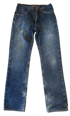 Jeans Carhartt Calce Relajado Forrados de Vellón 5 Bolsillos Azul Denim Ropa de Trabajo Hombres 32x36 Foto 1 de 4