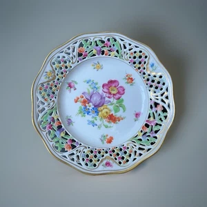 Antique Schumann Bavaria Chateau Dresden Plate Reticulated German Porcelain 8.5 - Picture 1 of 3