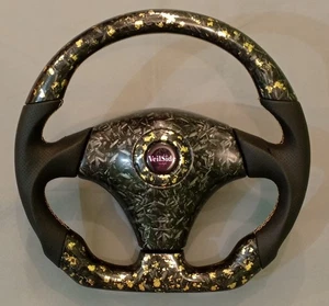 VeilSide Forge Carbon Gold Flake Leather Steering Wheel - Toyota Celica - Picture 1 of 10