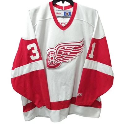 Vintage CCM Detroit Red Wings Curtis Joseph #31 Hockey Jersey XXL White - Image 1 of 4