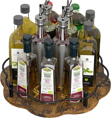 Lazy Susan Turntable Organizer Wooden: Spice Rack Cupboard Organiser 360° Rotati - Image 1 of 4