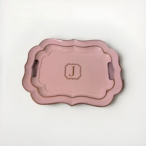 Pier 1 Imports Platter Letter ‘J’ Cream & Gold Scalloped For Decorative Use Only - Picture 1 of 7