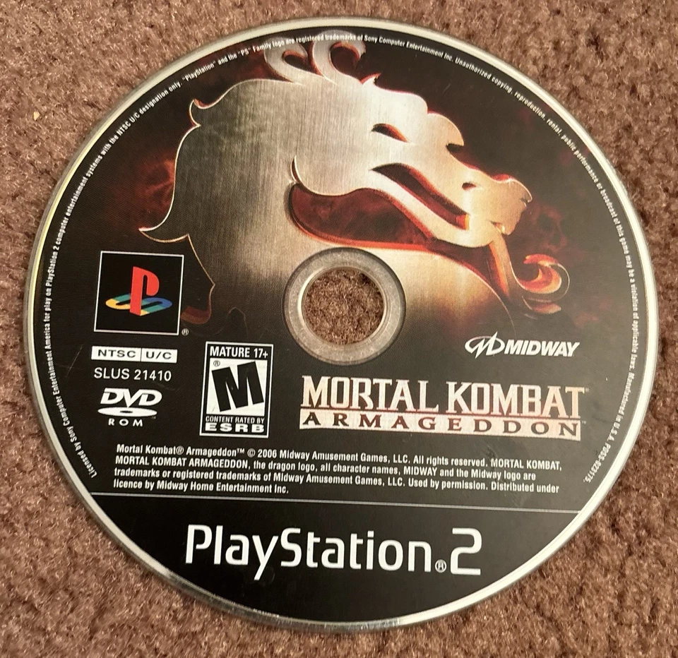 Disco probado Mortal Kombat: Armageddon (Sony PlayStation 2, 2006) solo funciona Foto 1 de 1