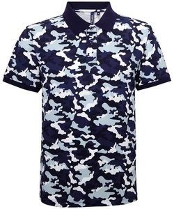 Mens Asquith & Fox Camo Pique Polo. 3 Colours M, L, XL, XXL. T42222. - Picture 1 of 6