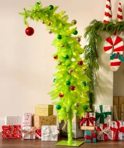 Árbol de Navidad caprichoso estilo Grinch pre iluminado artificial 5 pies - Imagen 1 de 1