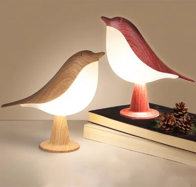 Paquete de 2 Lámparas de Mesa Pájaro, Pequeña Lámpara de Escritorio Inalámbrica Táctil Regulable Luz Nocturna con... Foto 1 de 4