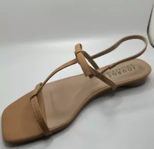 New Journee Collection Zaidda Faux Leather Slingback Sandals Tan Size 7 1/2 - Picture 1 of 4