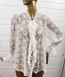 Copricostume Betsey Johnson vintage con volant in pizzo floreale taglia M - Foto 1 di 5