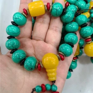 Antique Turquoise Bracelet Tee Abacus Bracelet Ethnic Style Play Bracelet - Picture 1 of 12