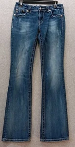 Miss Me Jeans Women's 28x31 Blue Denim Boot Cut Low Rise Distressed JW5367B3 - Picture 1 of 14
