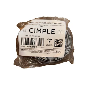 The CImple Co 50 pieds cordon de ligne téléphonique modulaire haute qualité 2 conducteurs gris 1 pack - Photo 1/2