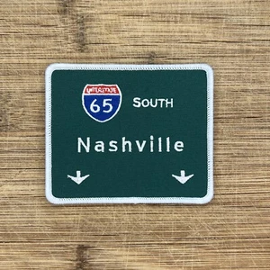 Nashville Interstate 65 South Iron-On Patch – 3.5 x 3 Inch Souvenir Highway Sign - Picture 1 of 2