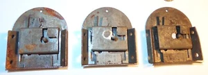 3 MECANISMOS ANTIGUOS ANTIGUOS DE CERRADURA DE CAJÓN O ESCRITORIO VINTAGE DE 1885 SIN LLAVES - Imagen 1 de 9