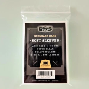 CardBoard Gold Penny Card Sleeves (100 ct) Soft Standard 2-5/8" x 3-5/8" Sleeve - Picture 1 of 2