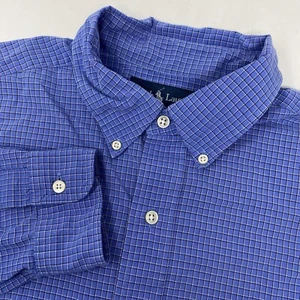 Ralph Lauren Men's Large Classic Fit Blue Plaid Long Sleeve Button Down Shirt. - Picture 1 of 5