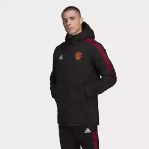 ADIDAS MANCHESTER UNITED TEAMGEIST MENS PADDED JACKET HG1249 - Picture 1 of 9