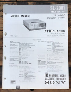 Sony SL-2001 BETA VCR  Service Manual *Original*