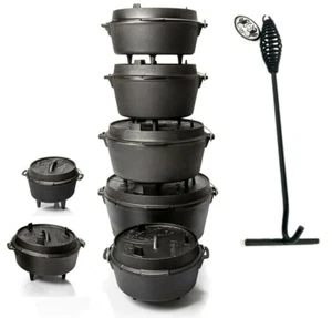 Feuertopf ft1 3 4.5 6 9 12 18 Petromax Dutch Oven Füße Aktion MIT Deckelheber - Bild 1 von 51