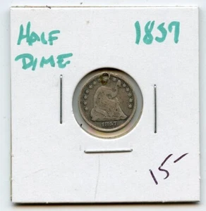 1857 Seated Liberty Half Dime - MC386 - Picture 1 of 2