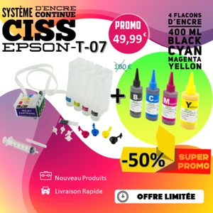 Système d'encre continue CISS EPSON Stylus T-07 + 4 Flacons d’encre Offerts - Photo 1/2