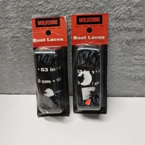 Lot Of 2 Wolverine Boot Laces 63 In In/160 Cm Black/Gray - Picture 1 of 3