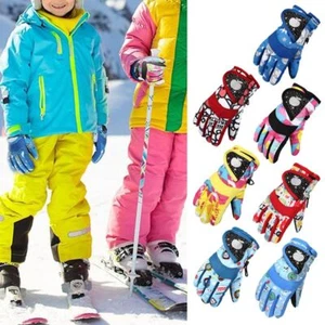 Windproof Children Ski Gloves Waterproof Winter Warm Mitten Mountaineering - Picture 1 of 19