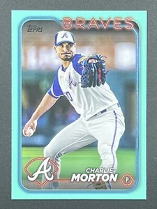 CHARLIE MORTON 2024 Topps Series 1 #221 Aqua Parallel Atlanta Braves - Picture 1 of 2