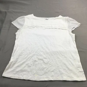 Elle Shirts Womens Extra Large Off White Short Sleeve Pullover Lightweight #2065 - Picture 1 of 11