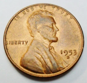 1953 S Lincoln Wheat Cent / Penny *BU / MS RB - MINT STATE RED-BROWN* FREE SHIP - Picture 1 of 2