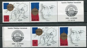 FRANCE 1981, ART BY TREMOIS: "MAN DRAWING FACES" Scott 1742a PAIR X 2, MNH - Picture 1 of 1