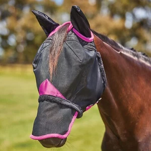 WeatherBeeta ComFiTec Deluxe Durable Mesh Fly Mask with Ears & Nose, UV Protect - Picture 1 of 6