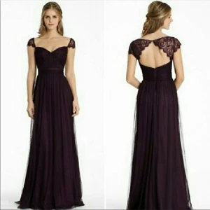 Dark Purple Formal lace bridesmaid prom dress gown - Picture 1 of 8