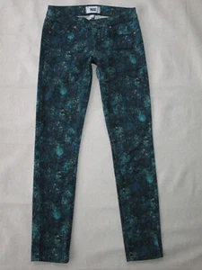 Jean Paige Premium para mujer Skyline ajustado con clavija al tobillo talla 25 estampado turquesa elástico - Imagen 1 de 9