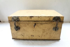 Antique Old Solid Iron Multi Usage / Purpose Cash Box With Original Key NH5219 - Picture 1 of 12