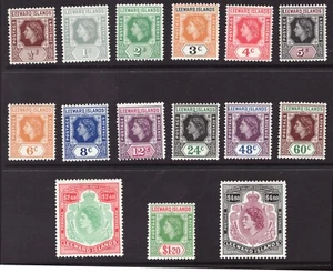 1954 Leeward Islands Sc# 133-47 - QEII Definitive stamps set - MH Cv$67.75 - Picture 1 of 1
