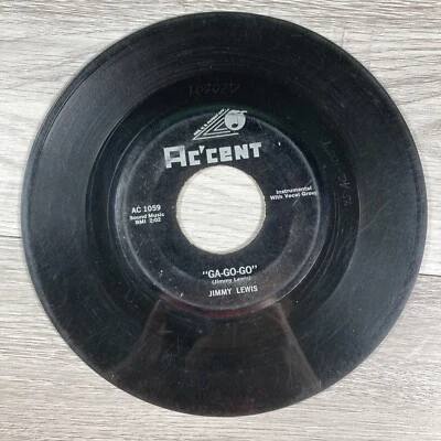 Jimmy Lewis Ga-Go-Go / Drag Strip 45 RPM 7” Vinyl Ac’cent Records - Image 1 of 4
