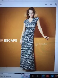 AVON,  Artisan Print Maxi Dress, Black & White Print, Size 10-12, BNIB - Picture 1 of 1