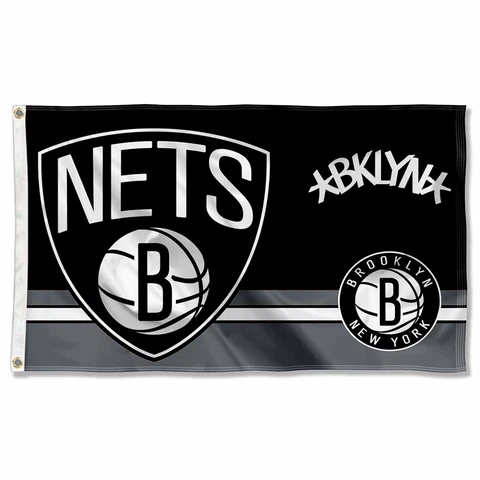 Brooklyn Nets Dual Logo Grommet Flag Cover