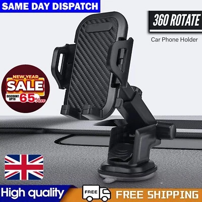 In Car Phone Holder 360° Rotatable Car Mobile Phone Suction Universal Mount Dash - Image 1 of 4